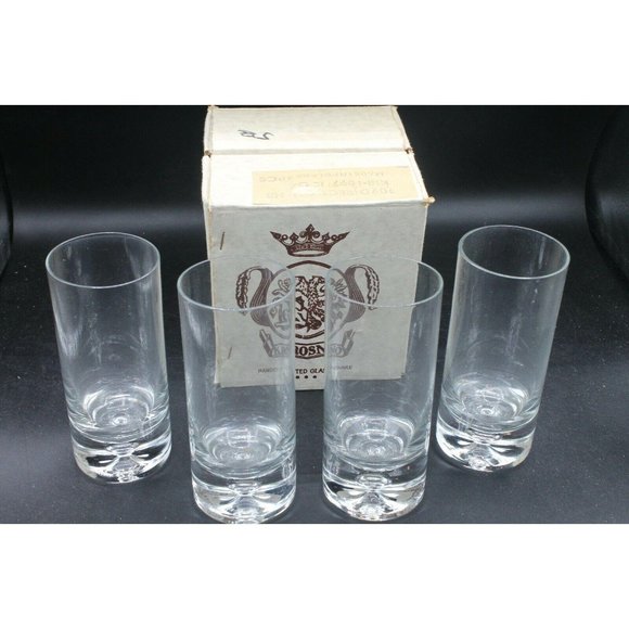 Krosno Poland Clear 12oz Bubble Base Old Fashioned